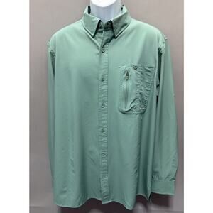 GILLZ Deep Sea Men’s Fishing Shirt UPF 30+ Stretch Vented Men Sz L Green